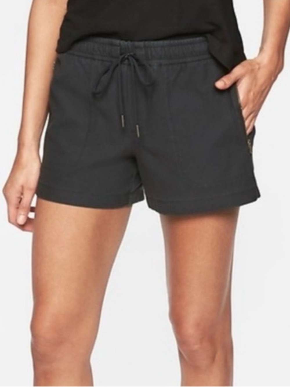 NWT Athleta Farallon Cotton Athletic Shorts Black L